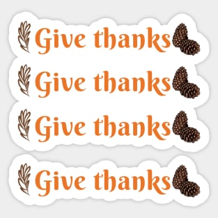 Give Thanks sticker pack 4 pieces Sticker